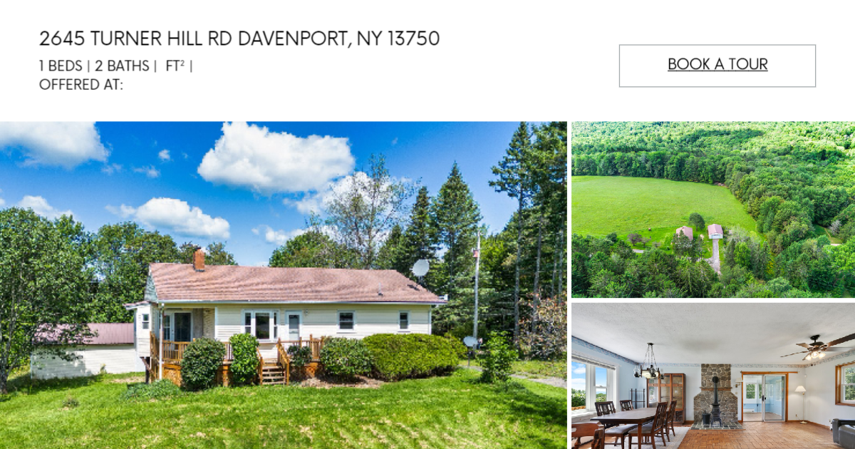 2645 Turner Hill Rd Davenport, NY 13750 Presented by Kevin Lucero